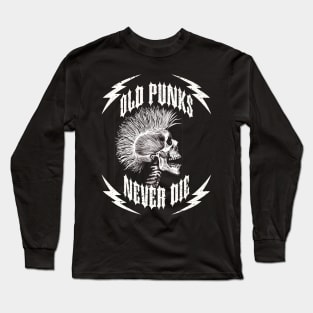 Old Punks Never Die Lightning Bolts Long Sleeve T-Shirt